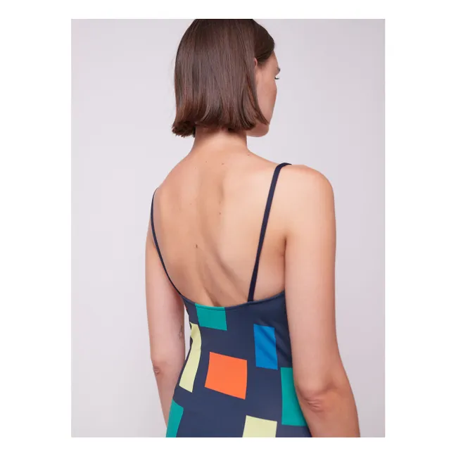 Maillot 1 Pièce Color Block Fibres Recyclées - Collection Femme | Bleu marine