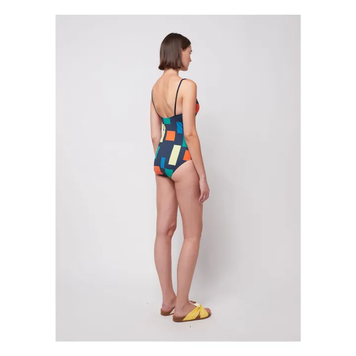Maillot 1 Pièce Color Block Fibres Recyclées - Collection Femme | Bleu marine- Image produit n°2