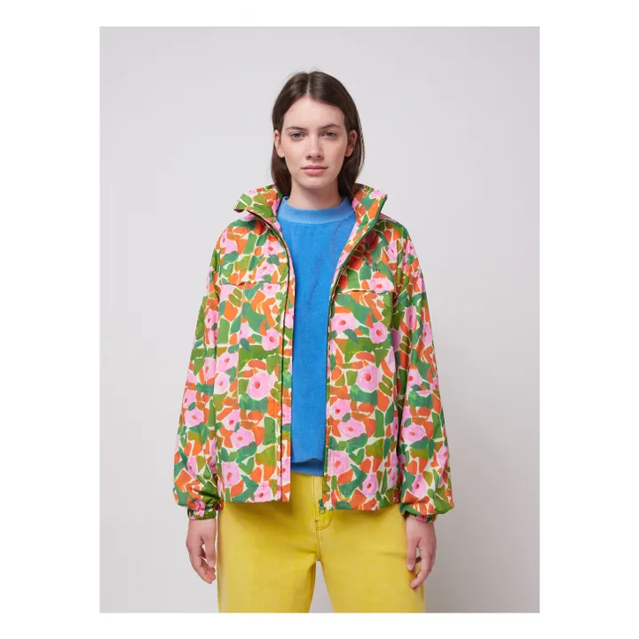 Coupe-vent Floral Fibres Recyclées - Collection Femme | Vert- Image produit n°1