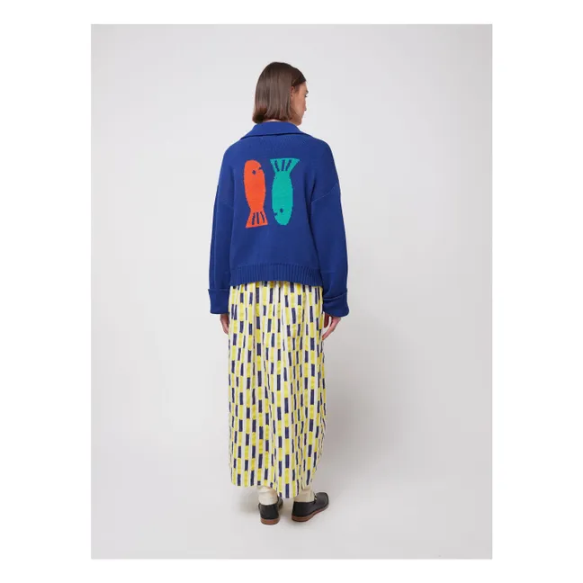 Cardigan Couple Fish Coton Bio - Collection Femme | Bleu marine