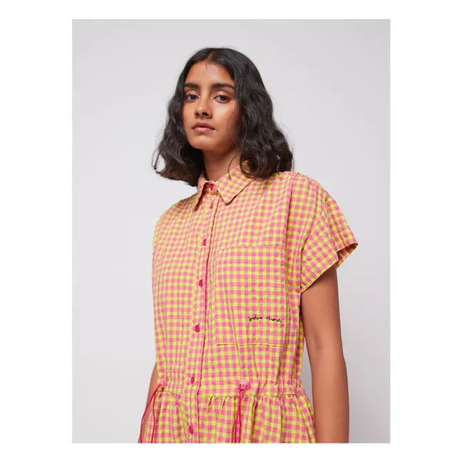 Vichy Recycled Fiber Dress - Women's Collection | Pink