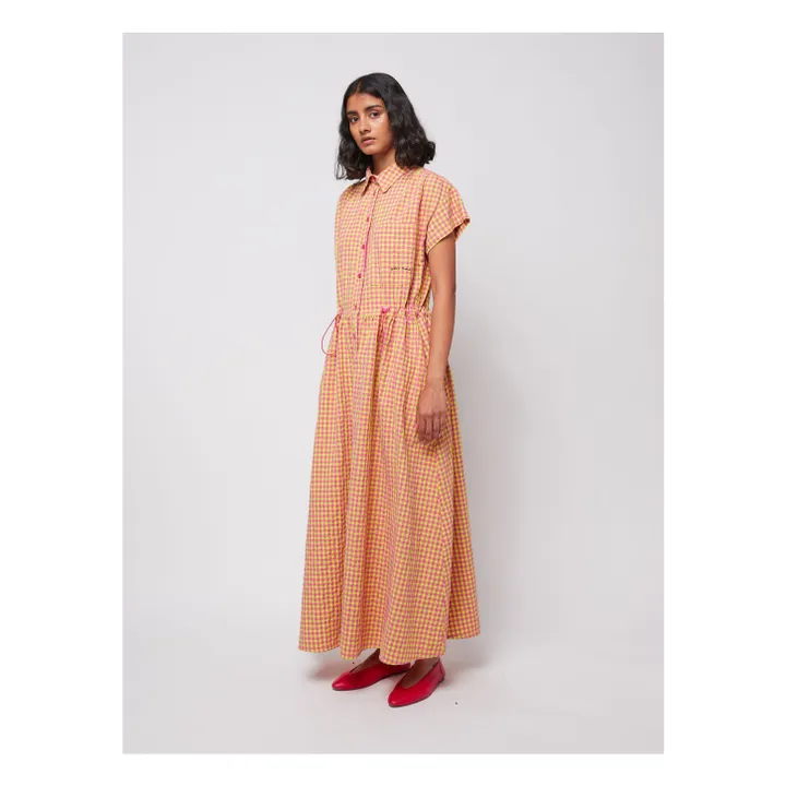 Robe Vichy Fibres Recyclées - Collection Femme | Rose- Image produit n°2