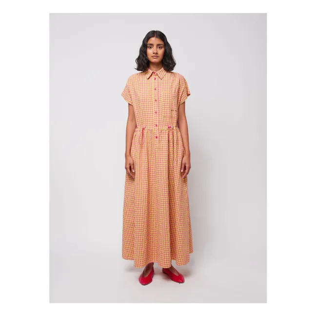 Vichy Recycled Fiber Dress - Women's Collection | Pink