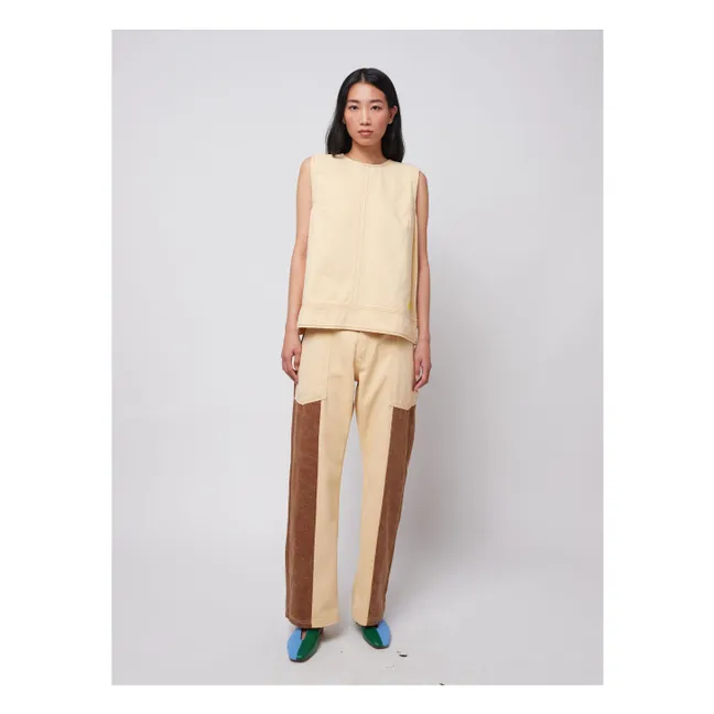 Jeans in cotone organico a blocchi di colore - Collezione Donna | Giallo chiaro