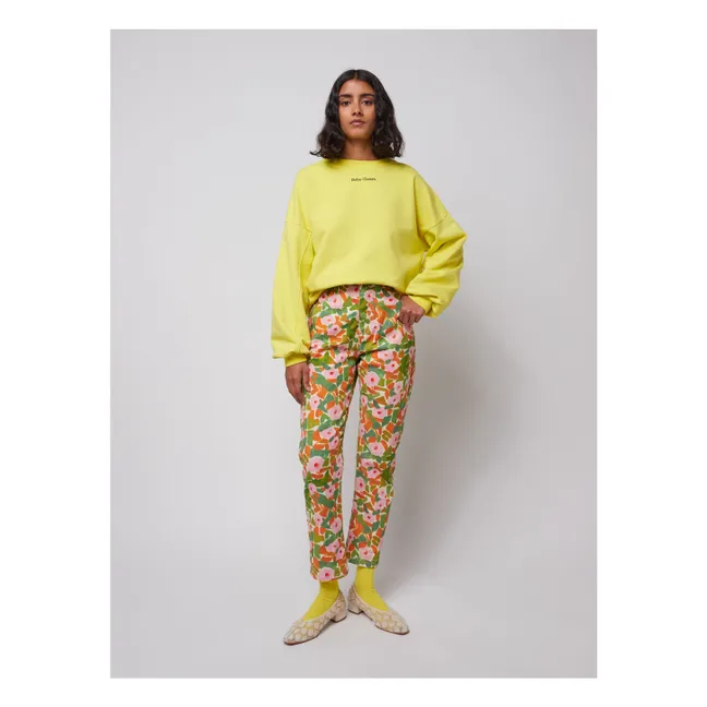 Jeans floreali in cotone biologico - Collezione Donna | Verde