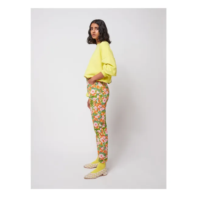 Jeans floreali in cotone biologico - Collezione Donna | Verde