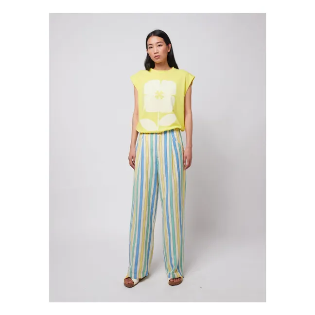 Pantalon Rayures Coton Bio et Recyclé - Collection Femme | Bleu