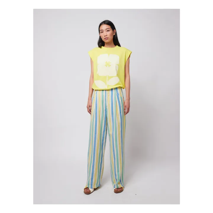 Pantalon Rayures Coton Bio et Recyclé - Collection Femme | Bleu- Image produit n°6