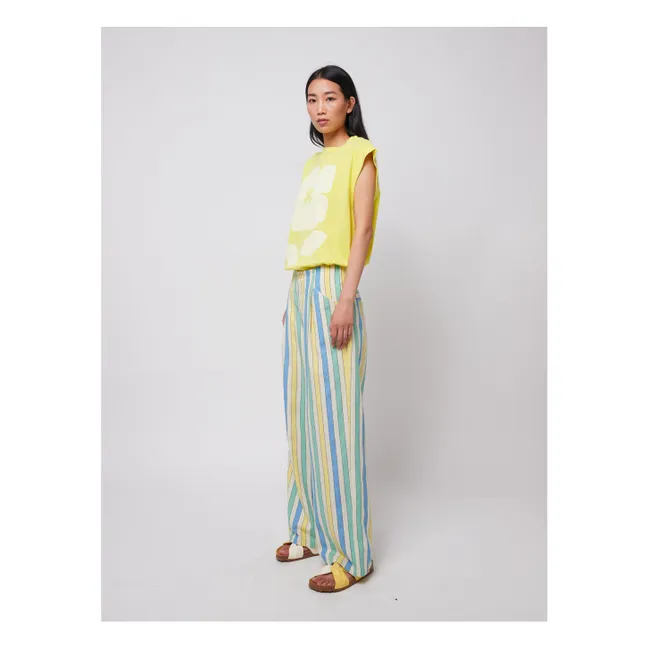 Pantalon Rayures Coton Bio et Recyclé - Collection Femme | Bleu