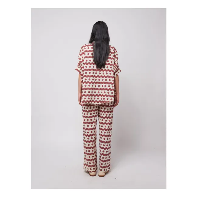 Velo di cotone organico a camicia geometrica - Collezione donna | Marrone