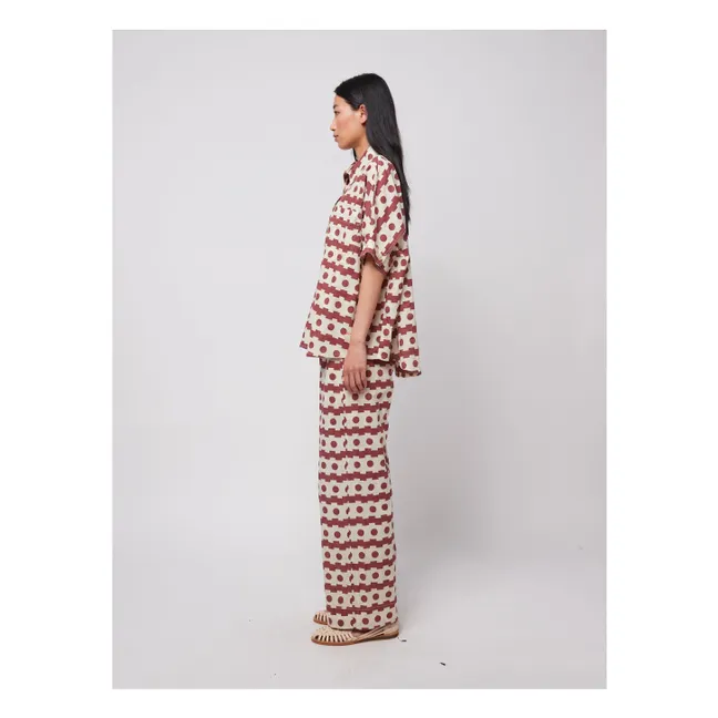Velo di cotone organico a camicia geometrica - Collezione donna | Marrone
