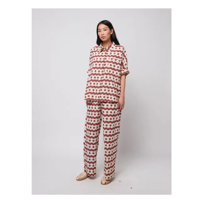 Velo di cotone organico a camicia geometrica - Collezione donna | Marrone