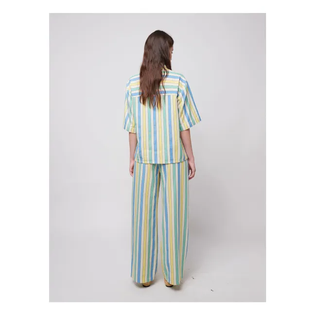 Camicia a righe in cotone organico e riciclato - Collezione Donna | Blu