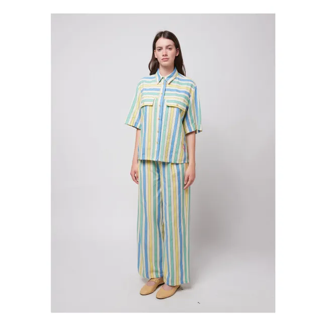 Camicia a righe in cotone organico e riciclato - Collezione Donna | Blu