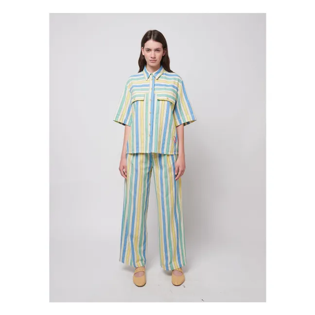 Camicia a righe in cotone organico e riciclato - Collezione Donna | Blu