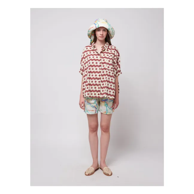 Velo di cotone organico a camicia geometrica - Collezione donna | Marrone