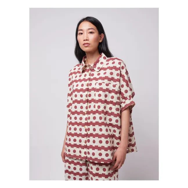 Velo di cotone organico a camicia geometrica - Collezione donna | Marrone