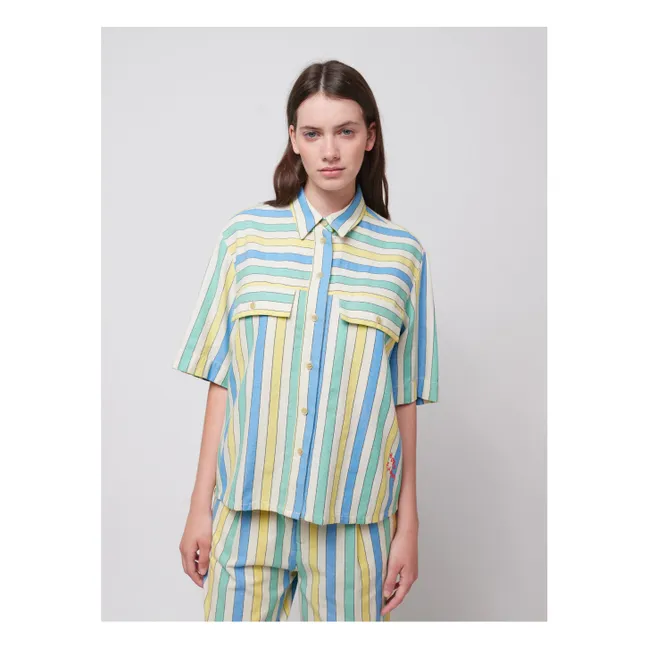 Camicia a righe in cotone organico e riciclato - Collezione Donna | Blu