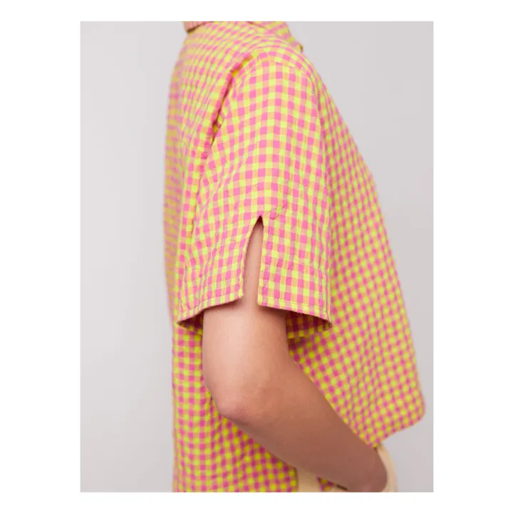 Blouse Vichy Fibres Recyclées - Collection Femme | Rose- Image produit n°7