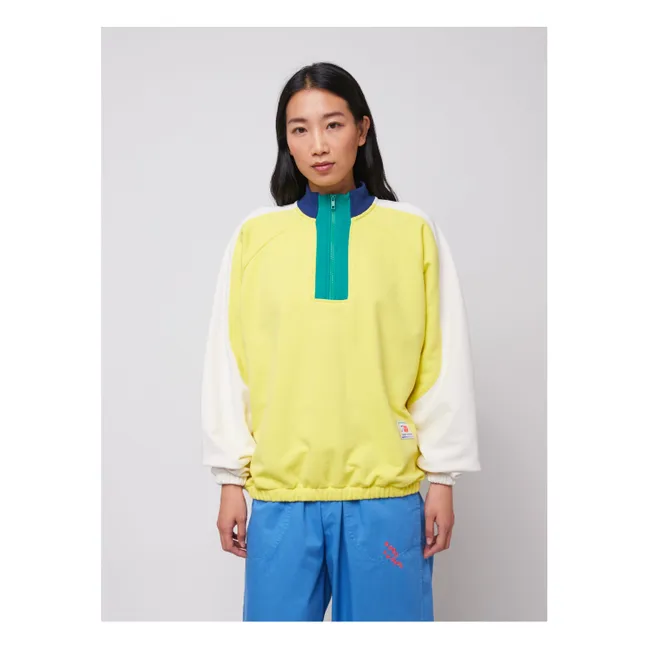 Color Block Sweatshirt aus Bio-Baumwolle - Damenkollektion | Gelb