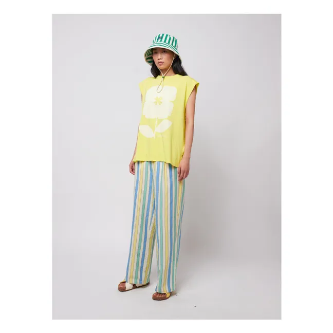 Flower organic cotton tank top - Women's collection | Yellow