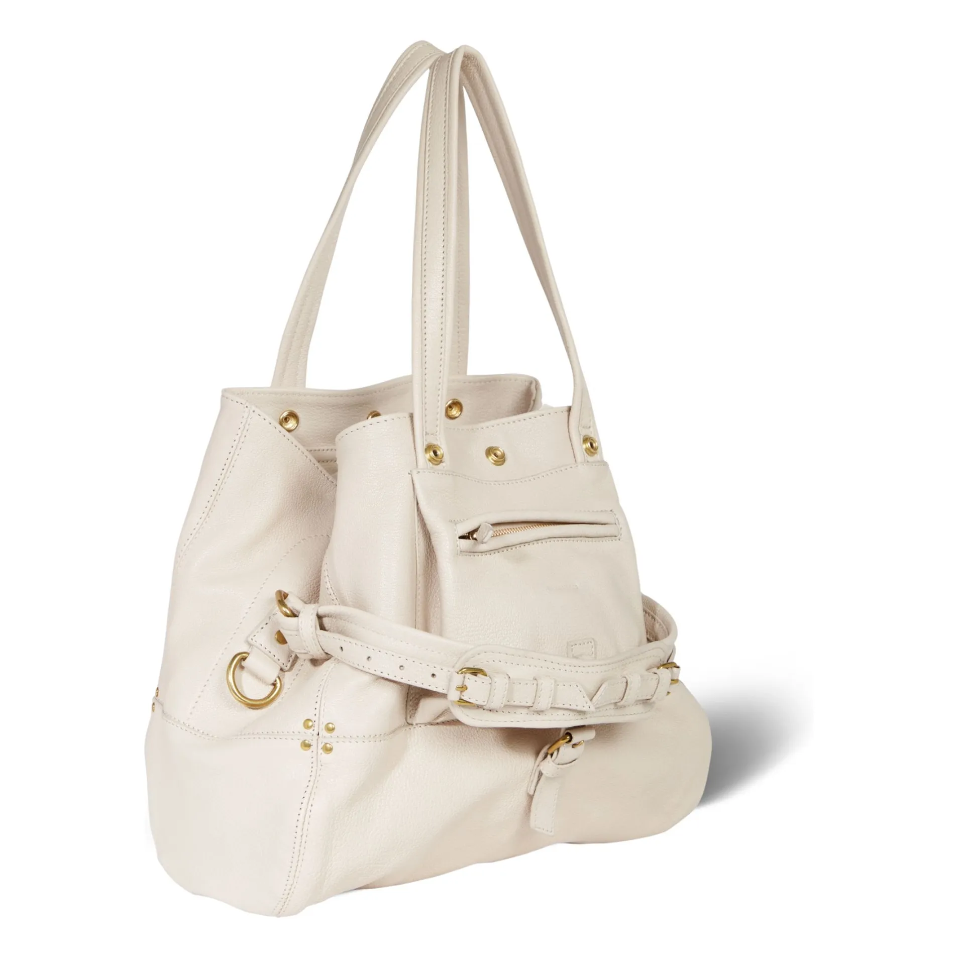 Sac Billy M Chèvre Grainé | Ecru- Image produit n°3