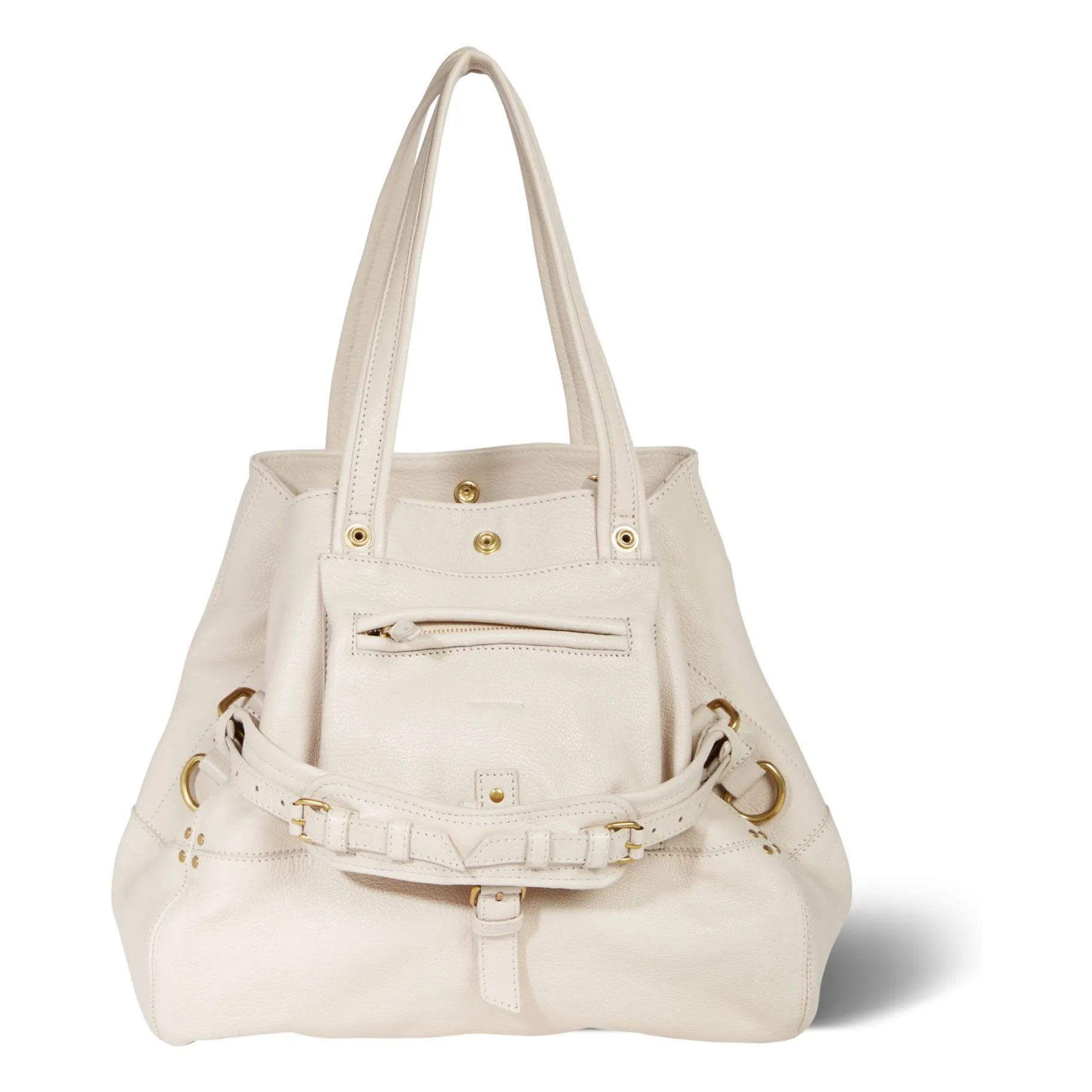 Sac Billy M Chèvre Grainé | Ecru- Image produit n°0