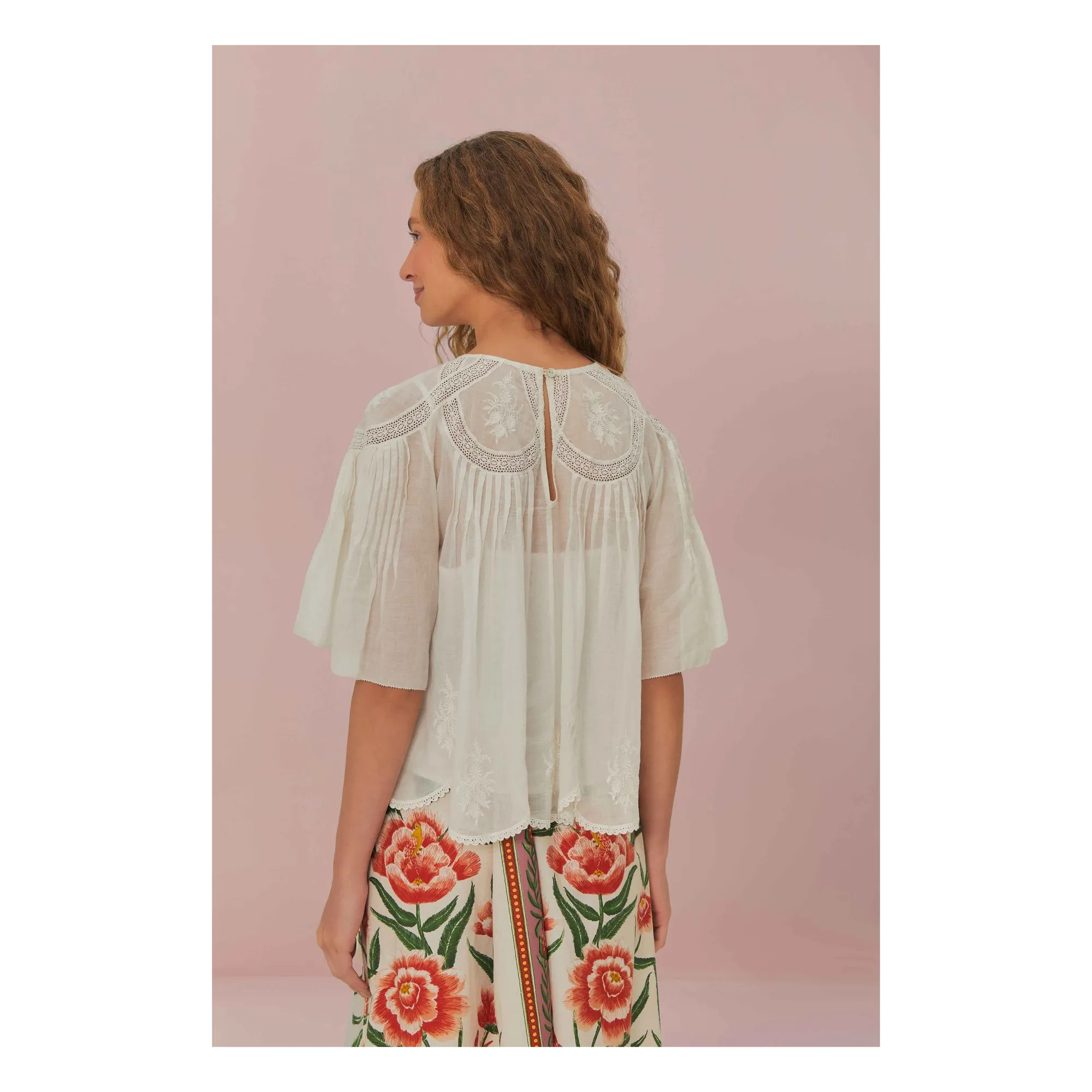 Blouse Brodée | Blanc cassé- Image produit n°1