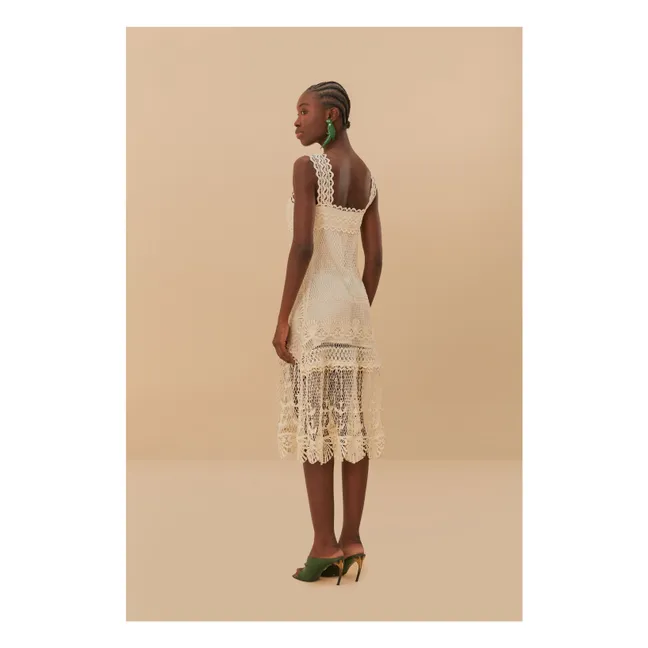 Vestido náutico de guipur | Blanco Roto
