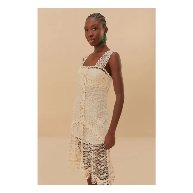 Vestido náutico de guipur | Blanco Roto
