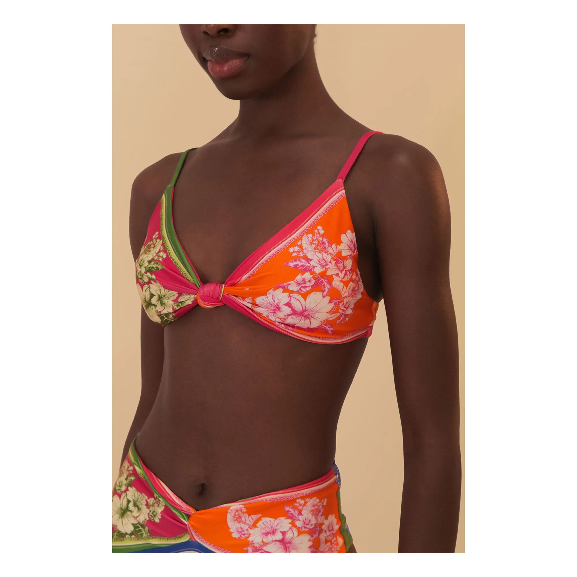Farm Rio Pink Floral Elegance Swimsuit Top