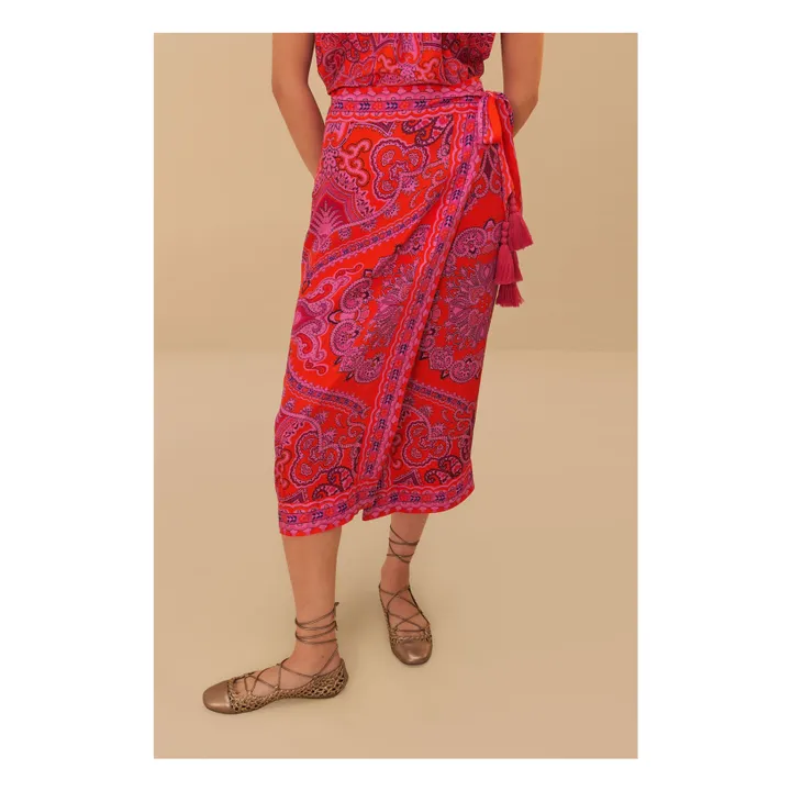 Jupe Paisley | Rouge- Image produit n°0
