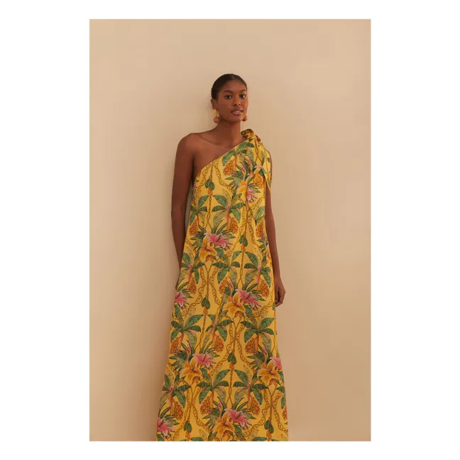 Vestido de lino Tropical Paradise | Amarillo