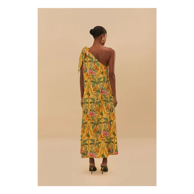 Vestido de lino Tropical Paradise | Amarillo