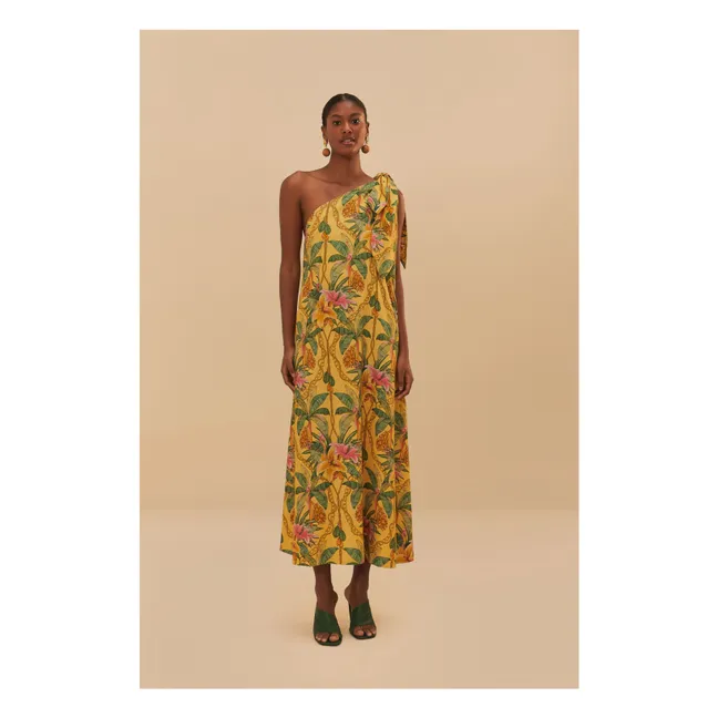 Vestido de lino Tropical Paradise | Amarillo