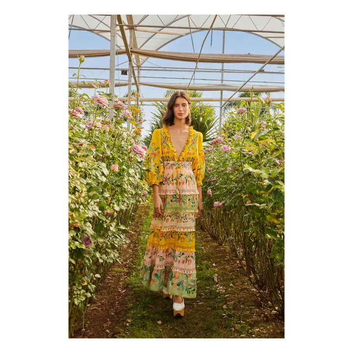 Robe Delicate Flowers | Jaune- Image produit n°0