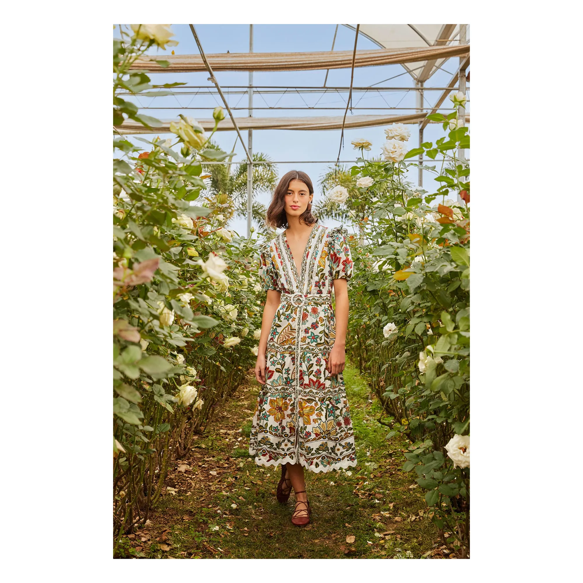 Farm Rio Off White Botanicals Dress