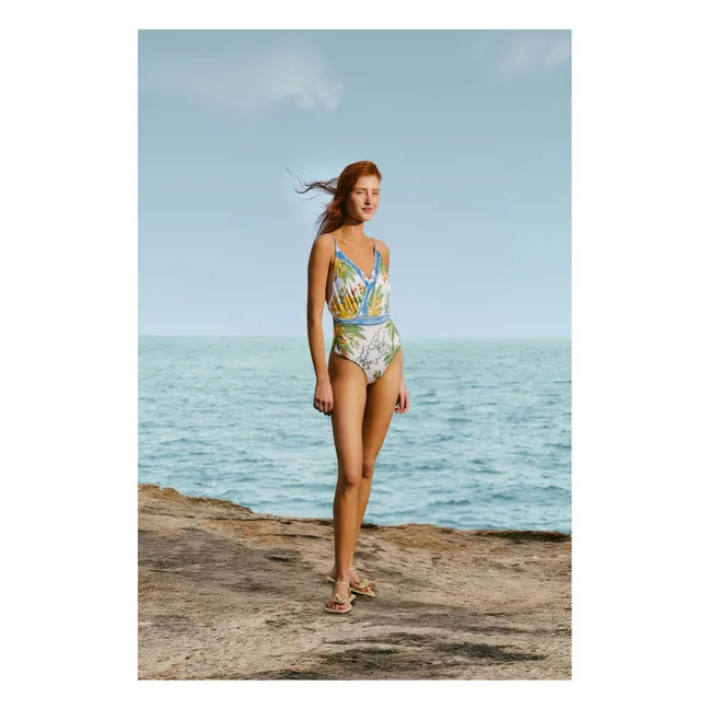 Maillot 1 Pièce Tropical Destination | Blanc cassé