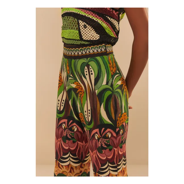 Coconut Tree Flow Pantalones de lino | Verde