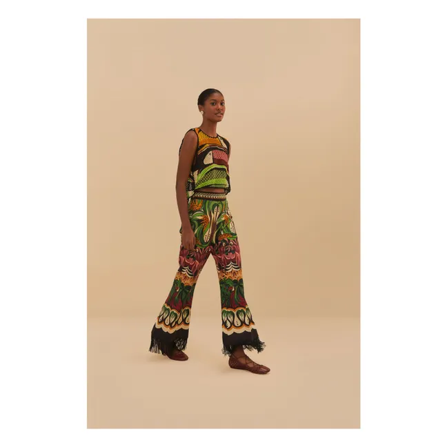 Coconut Tree Flow Pantalones de lino | Verde