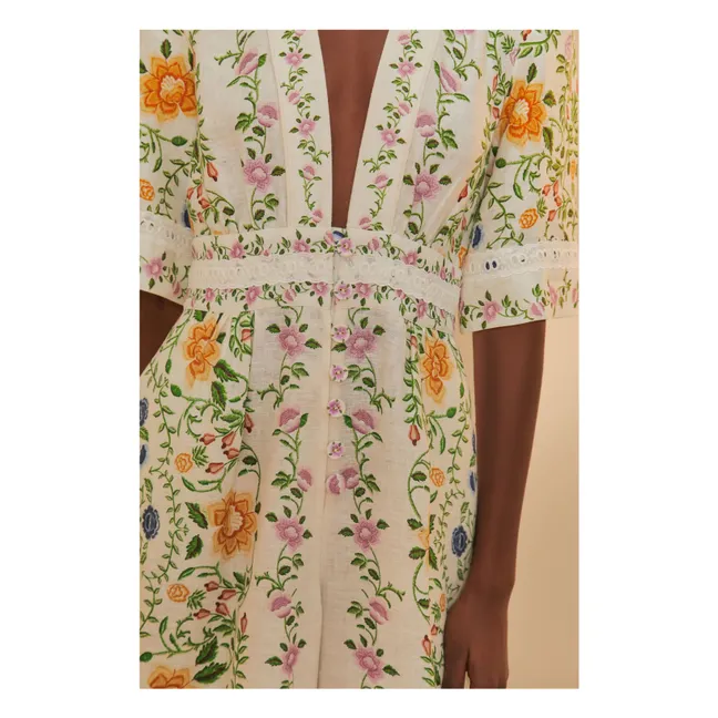 Mono Folk Floral de Lino | Blanco Roto