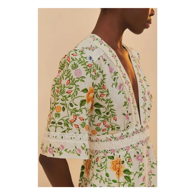 Mono Folk Floral de Lino | Blanco Roto