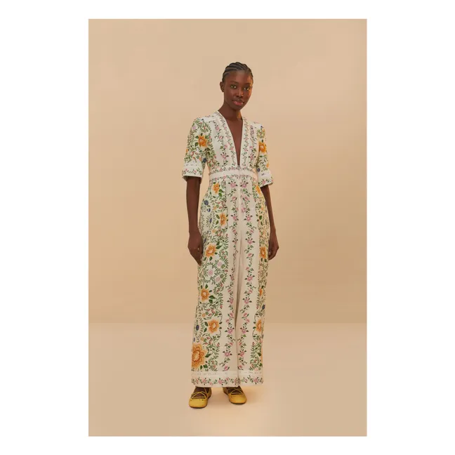 Mono Folk Floral de Lino | Blanco Roto