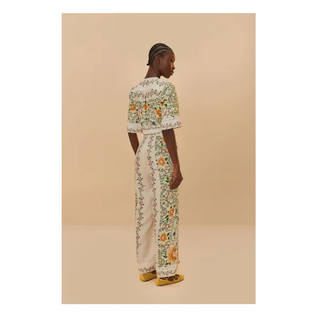 Mono Folk Floral de Lino | Blanco Roto