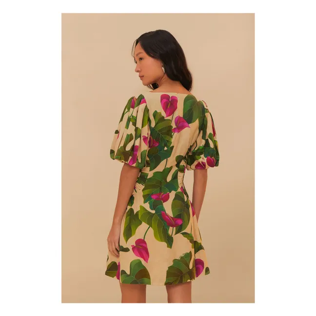 Kleid Anthurium Leaves Leinen | Grün