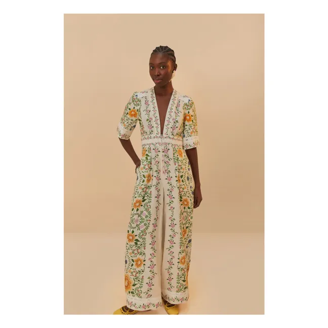 Mono Folk Floral de Lino | Blanco Roto