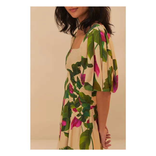 Kleid Anthurium Leaves Leinen | Grün