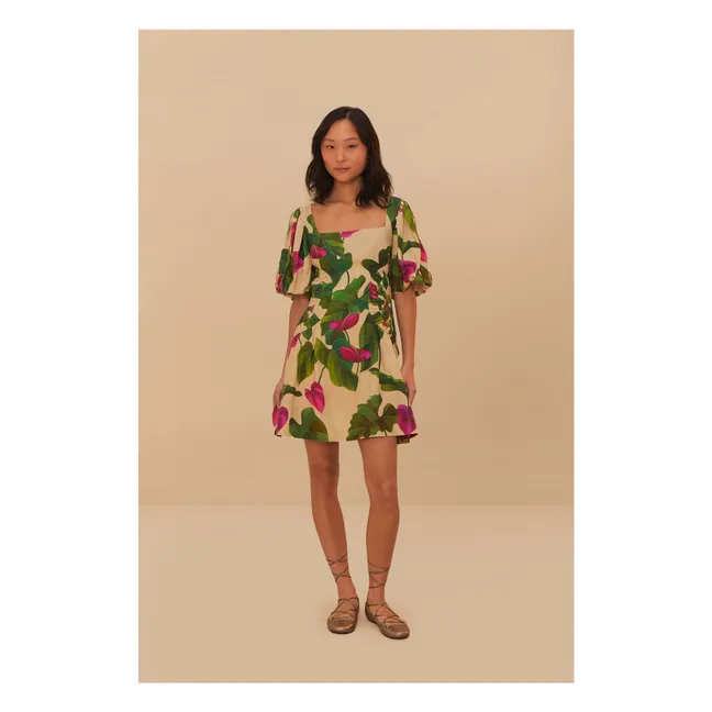 Kleid Anthurium Leaves Leinen | Grün