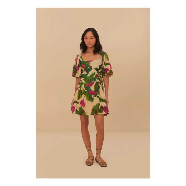 Robe Anthurium Leaves Lin | Vert- Image produit n°0