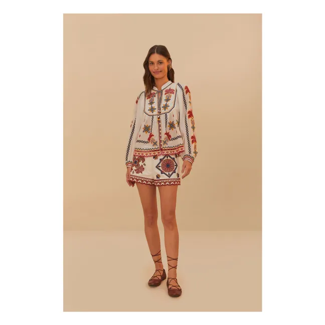 Blusa bordada Marys Tiles | Blanco Roto